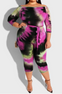 Magenta Tie-Dye off shoulder jumpsuit