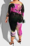 Magenta Tie-Dye off shoulder jumpsuit