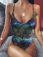 Slithering Lace Up Backless Swimsuit