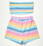 Rainbow Striped Crop top short set