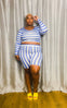 Blue Stripe Two Piece Set