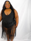 Plus Fringe Hem One Piece